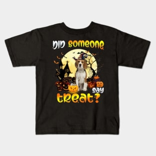 Beagle Did Someone Say Treat Happy Halloween Kids T-Shirt